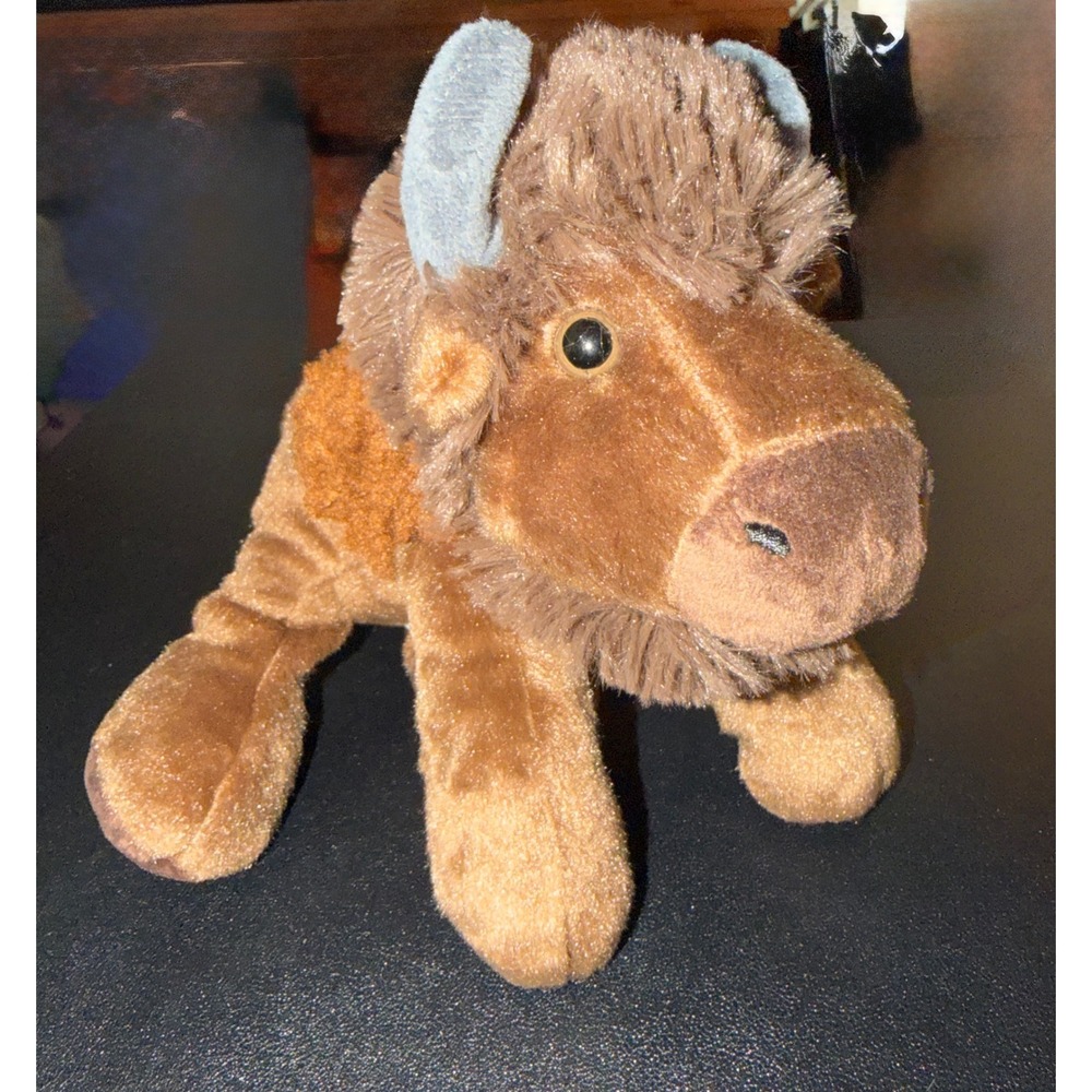 The Petting Zoo Bison Kids 8" Brown NEW Recycled Plush Buffalo 420131